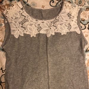 Gray and white cotton tank top